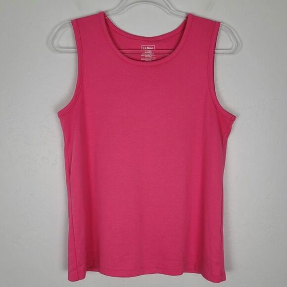 L.L. Bean Size M Supima Cotton Tank Top Lot Of 2 Bundle Pink Mauve Purple - Picture 2 of 11